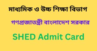 SHED Admit Card 2023