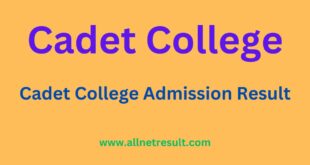 Cadet College Admission Result