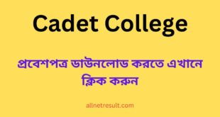 Cadet College Admission Admit Card 2024